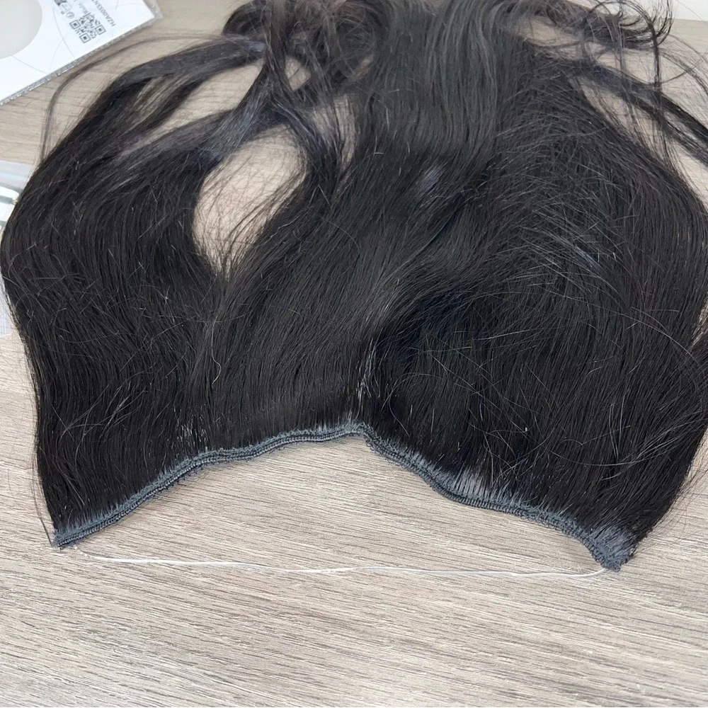 Natural Black Remy Human Hair 16 Inch Halo Hair Extensions
